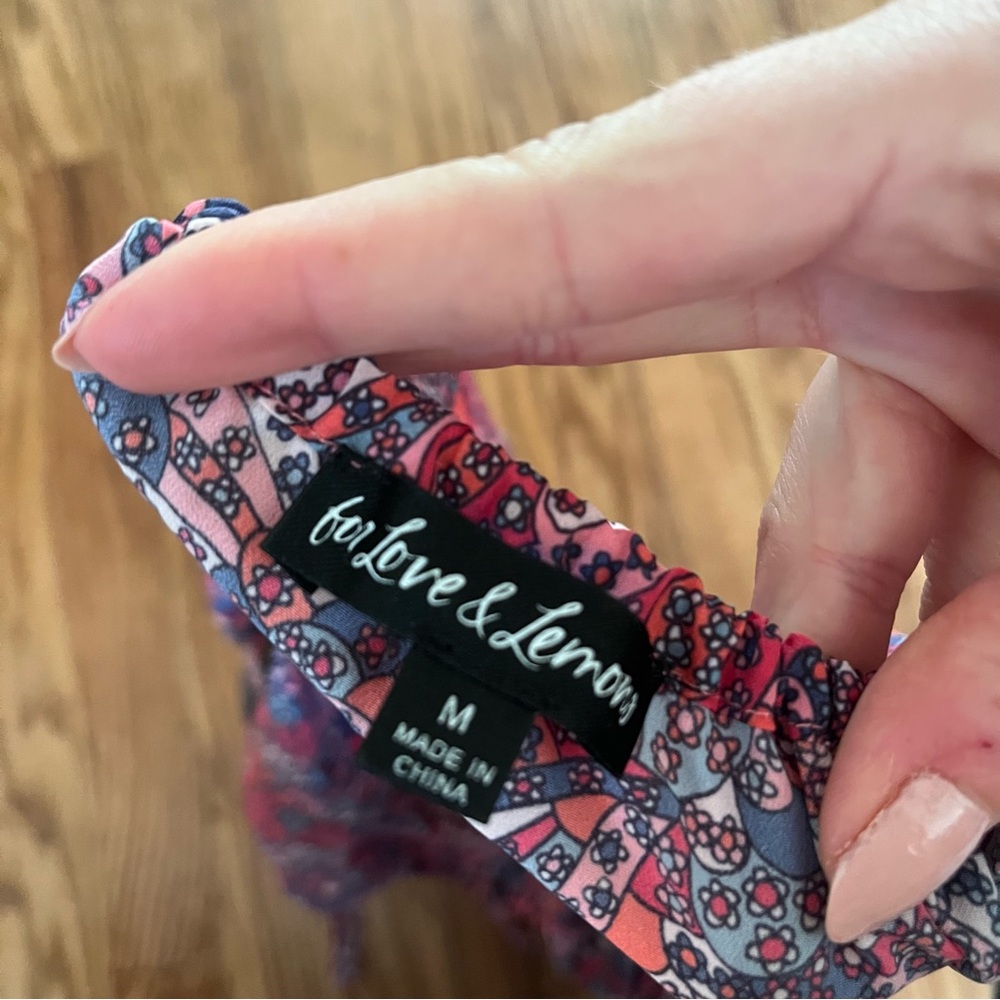 For Love and Lemons Tonya mini dress purple paisley medium - Picture 5 of 5